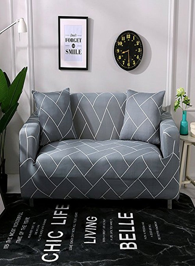 HOOBUY Printed Sofa Cover Stretch Couch Covers Sofa Slipcovers for 2 Cushion Couch and Loveseat with Two Free Pillow Case 13#(2 Seater/Loveseat) - Image 2